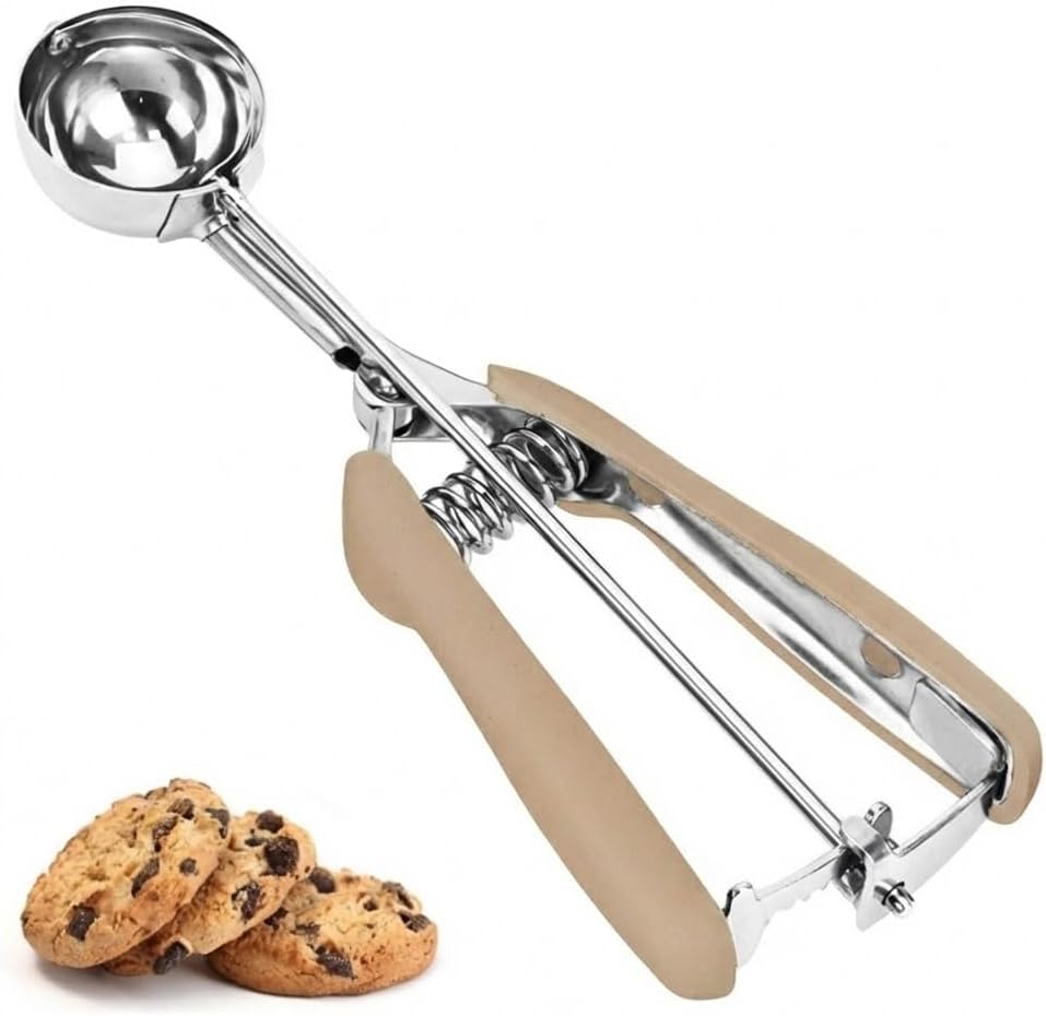Cookie Scoop, Ice Cream Scoop, 1Tbsp/15 ml/0.5oz Cookie Scoops for Baking, 18/8 Stainless Steel Cookie Scooper for Baking, Ice Cream Scooper with Trigger Release, Cookie Dough Scoop with Non-slip Grip