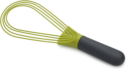 Joseph Joseph Twist Whisk 2-In-1 Collapsible Balloon and Flat Whisk Silicone Coated Steel Wire, Sky Blue
