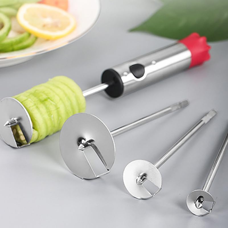 Multifunction Fruit Corer Set with Four Stainless Steel Replacement Blades Heavy Duty Core Remover and Pitter for Easy Fruit and Vegetable Preparation in Kitchen