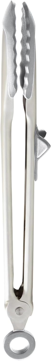 Tovolo Tongs With Silicone Tips Easy Grip 13" Long Kitchen Tongs Stainless Steel Handle For Cooking, Non Scratch Heat Resistant Locking Tongs Silicone Tipped Dishwasher Safe BPA Free, Pink Sorbet