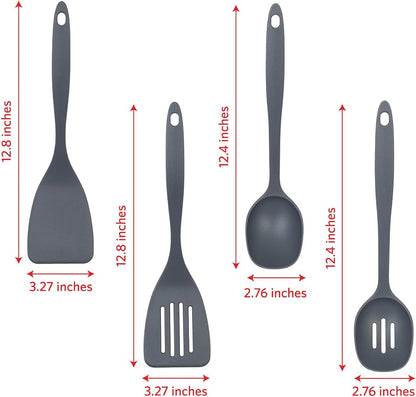 Glad Kitchen Utensils Set, 8pcs - Nonstick Cooking Tools with Utensil Holder - Nylon Spoon, Ladle, Skimmer, Spaghetti Server, and Turner Spatula Set - Dishwasher Safe, Teal Green