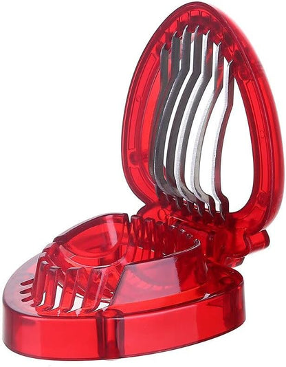 Slowtee 3pcs Strawberry Slicer/Cutter/Corer, Strawberry Huller Fruit Leaf Stem Remover Salad Cake Tools for Kitchen Gadget Accessories, 2 Leaf Stem Removers, 1 Cutter