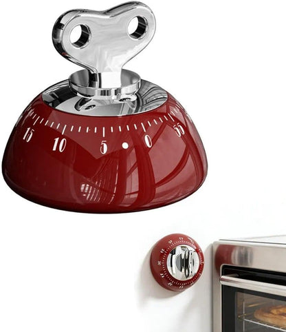Retro Kitchen Timer Magnetic Mechanical 60 Minute Wind Up Timer No Batteries, Loud Alarm Timer for Cooking, Baking, Classroom, ABS Portable Kitchen Timer, Magnetic Mechanical Timing(White)