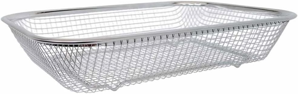 Prolinemax 11-1/2" x 8-1/2" Stainless Steel Rectangle Colander Wire Basket Fruit Vegetable Strainer