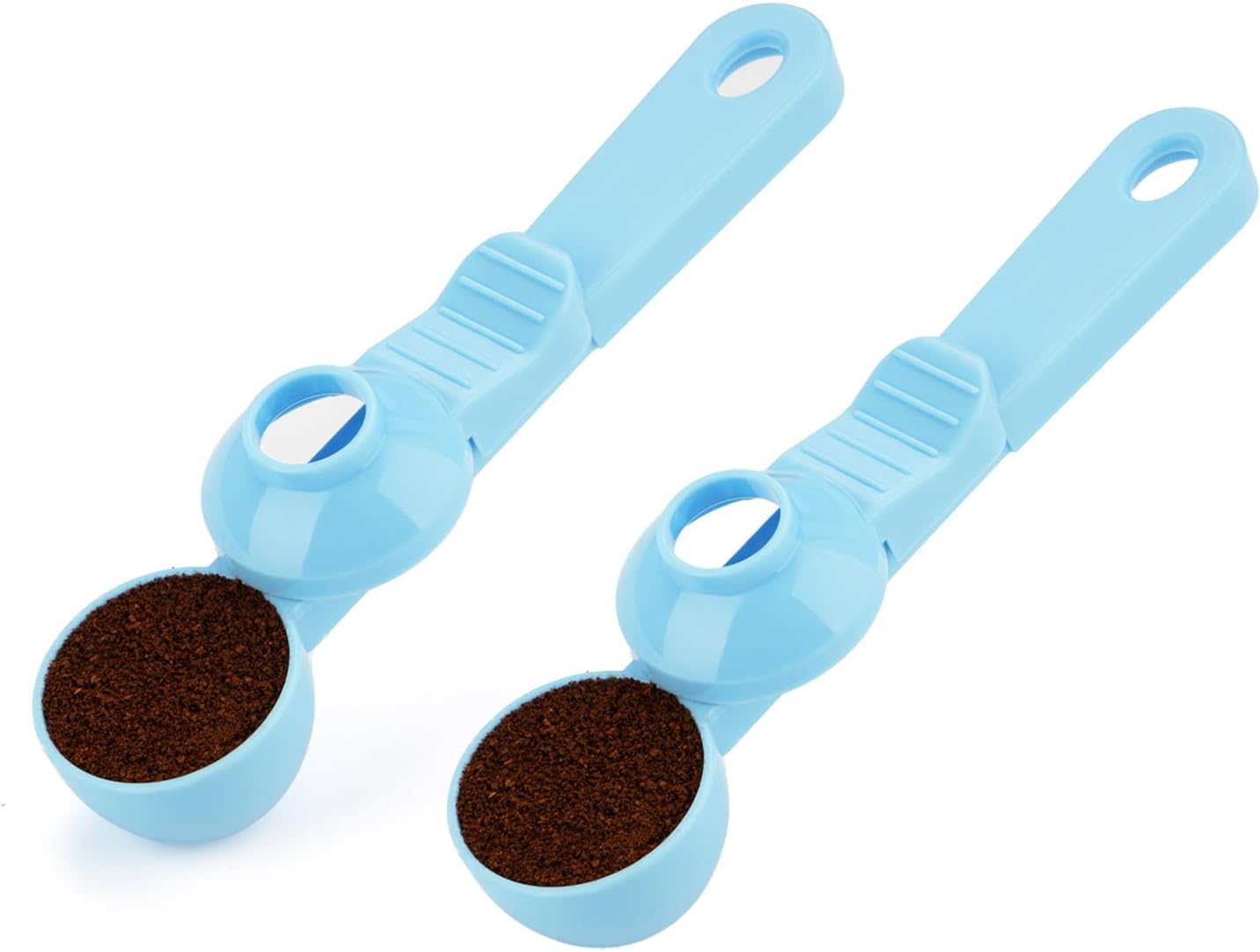 2-in-1 Coffee Scoop with Funnel, 2 Teaspoon Measuring Spoon for Reusable K Cups, Ground Coffee, Protein Powder & Tea, Mess-Free Plastic Design (Pink)