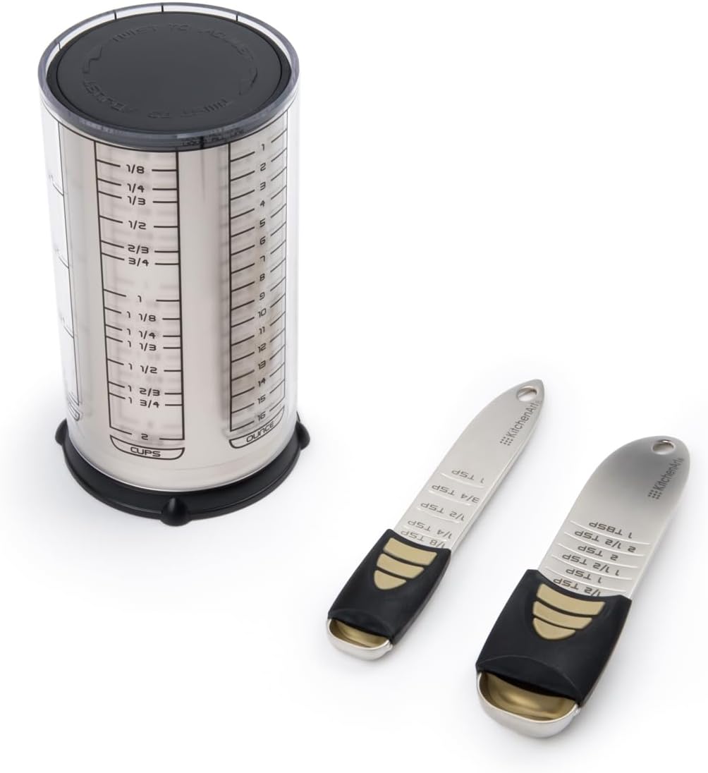 KitchenArt Baker’s Pro Adjust-A-Measure Set, 4-Piece, Satin
