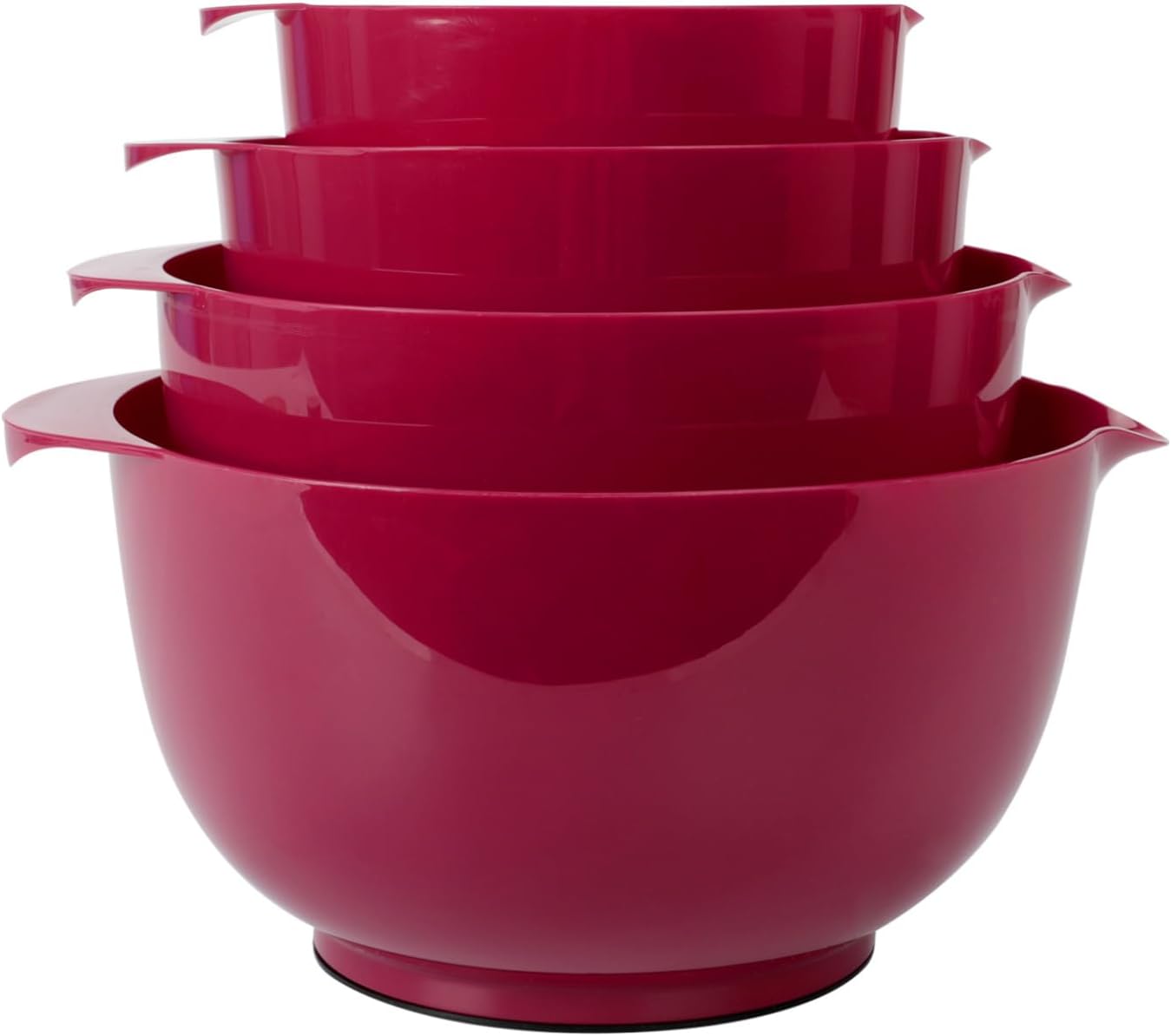 BoxedHome Green Ombre Nesting Plastic Mixing Bowl Set With Pour Spout, Microwave and Dishwasher Safe, BPA free Non-Slip Base, Set of 4 Size 1.7, 2.5, 3.5 and 4.5qt, Great for Prepping, Baking, Cooking