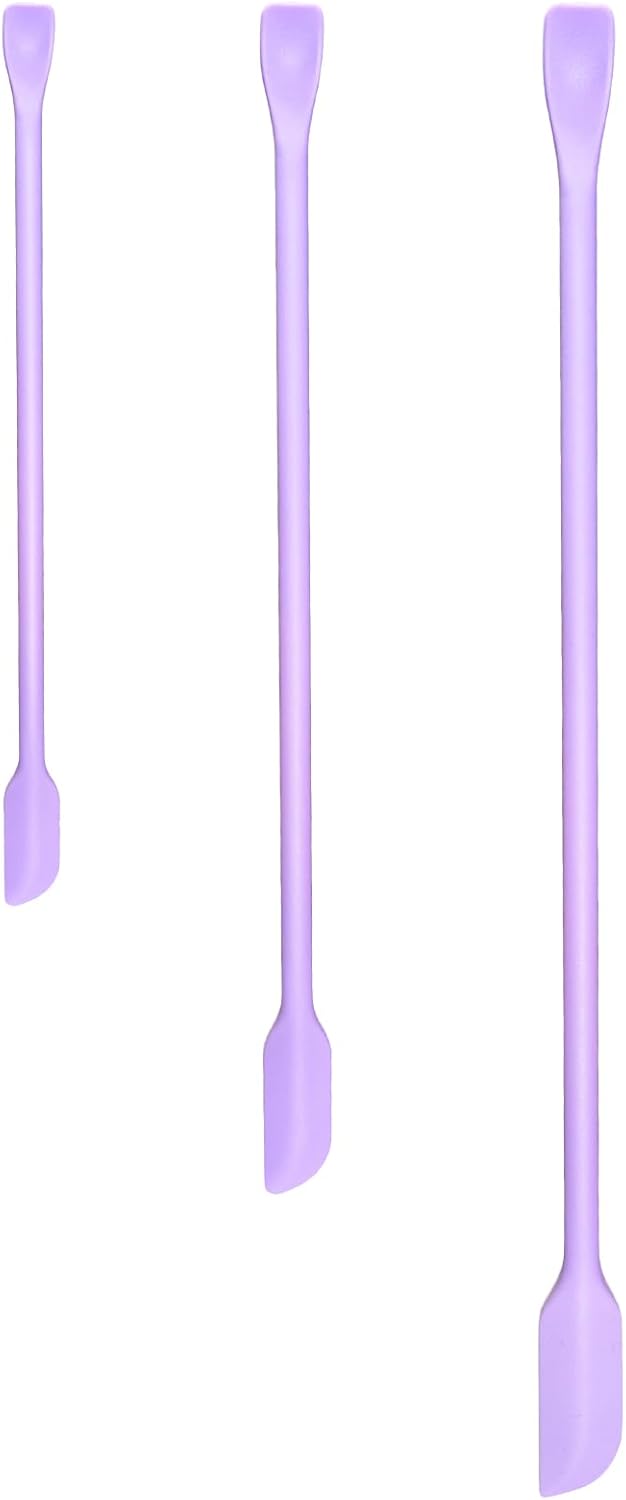 Silicone Spatula Set (3Pcs) - Mini Scraper Tool for Beauty & Food - Reach Every Last Drop, Multi-Size Spatulas for Makeup Jars, Lotion Bottles & Kitchen Containers
