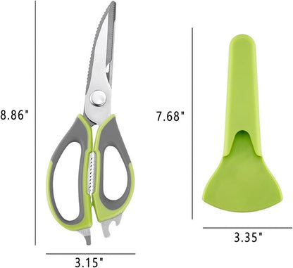 Kitchen Scissors All-Purpose Heavy Duty, Poultry Shears with Strong Magnet Knife Holder, Stainless Steel Removable Safe Blade, Kitchen Shears For Food, Cutting Meat, Herbs, Poultry, Bones