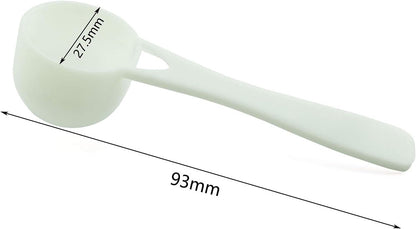 Tegg 5ml Teaspoon 50PCS 5cc White Plasti Measuring Spoons For Herb Extract Tea Powder Coffee