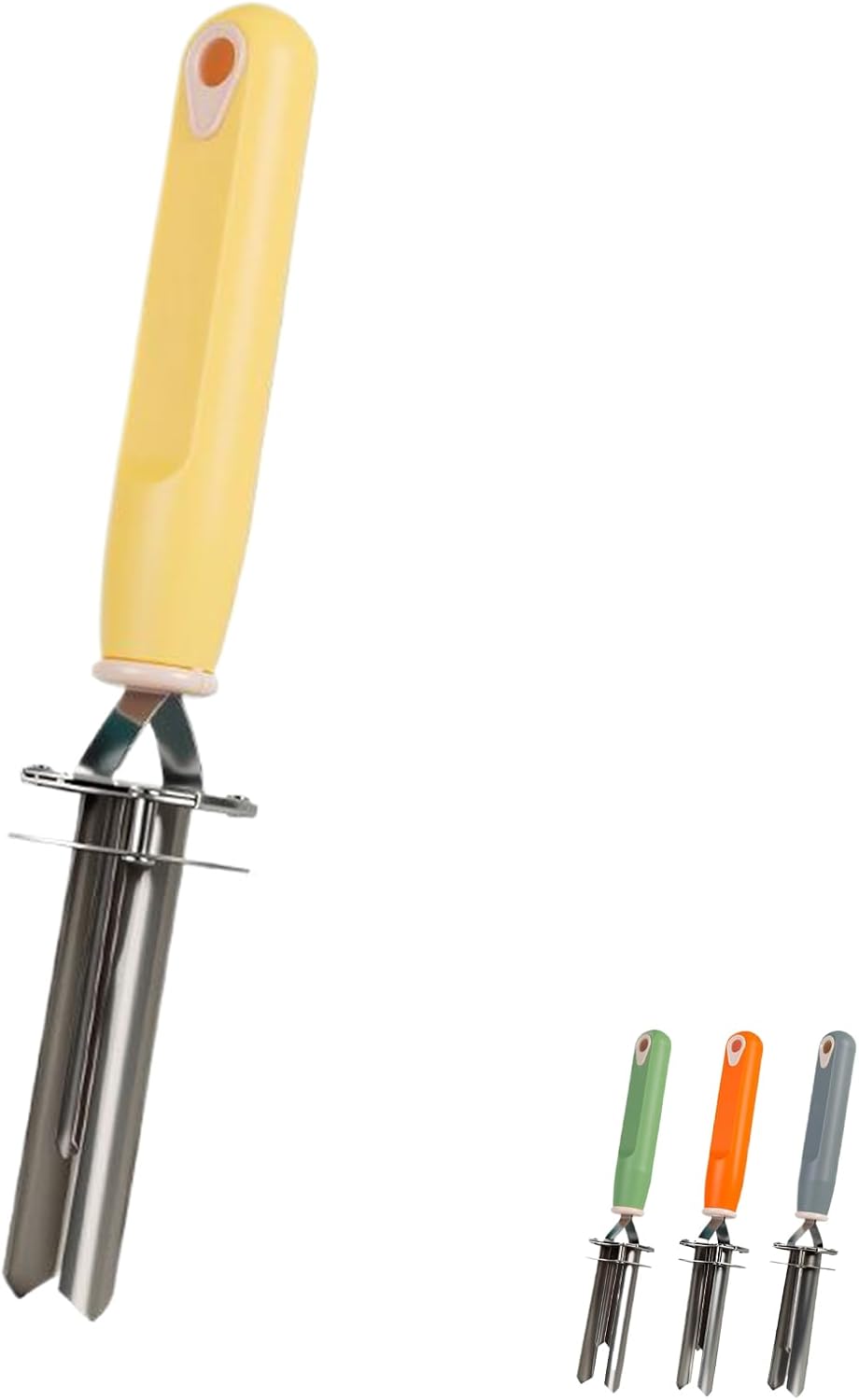 Adjustable Fruit & Vegetable Corer Tool - 6 Different Hole Spacing Options, Quick Deseeder, Suitable for Most Fruits (Orange)