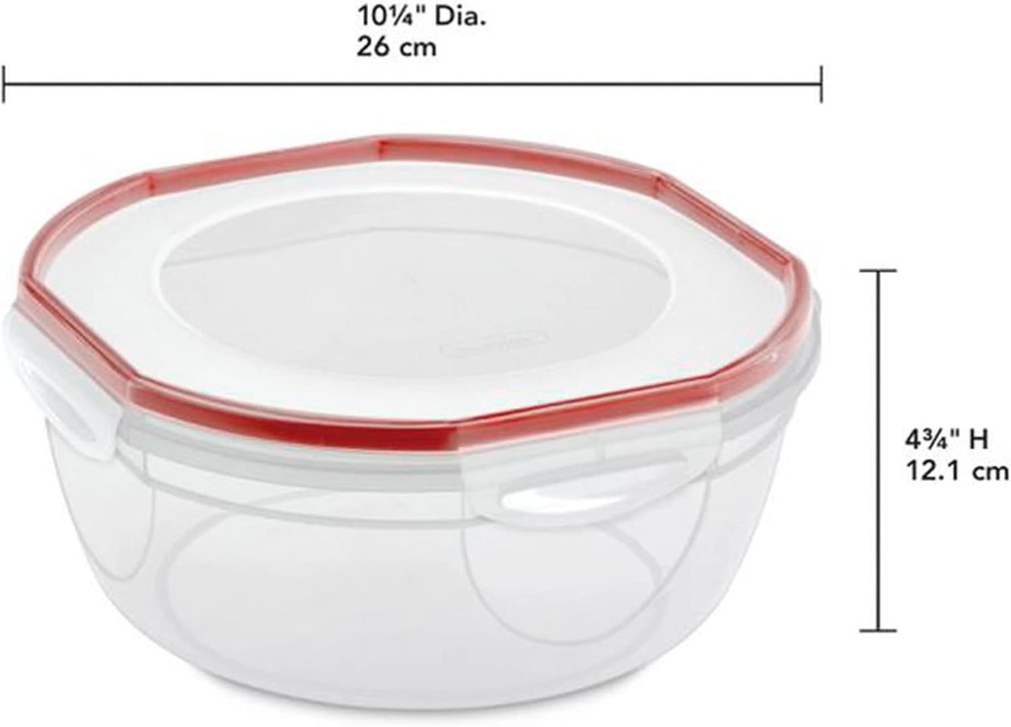 STERILITE Rocket Red Sterilite Plus Ultra Seal Latching Bowl, 4.7 quart