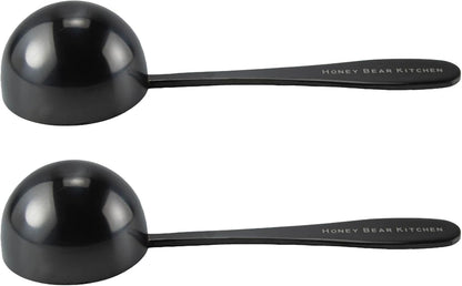 Honey Bear Kitchen 5 ml Teaspoon Measuring Scoop Spoons, Polished Stainless Steel, Set of 2