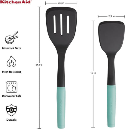 KitchenAid Universal Spatula Set, 2-Piece, Aqua Sky