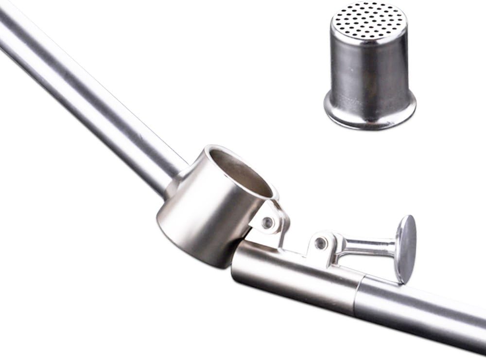 Stainless Steel Garlic Press Extended Handle Heavy Duty Garlic Mincer and Crusher Manual Kitchen Tool