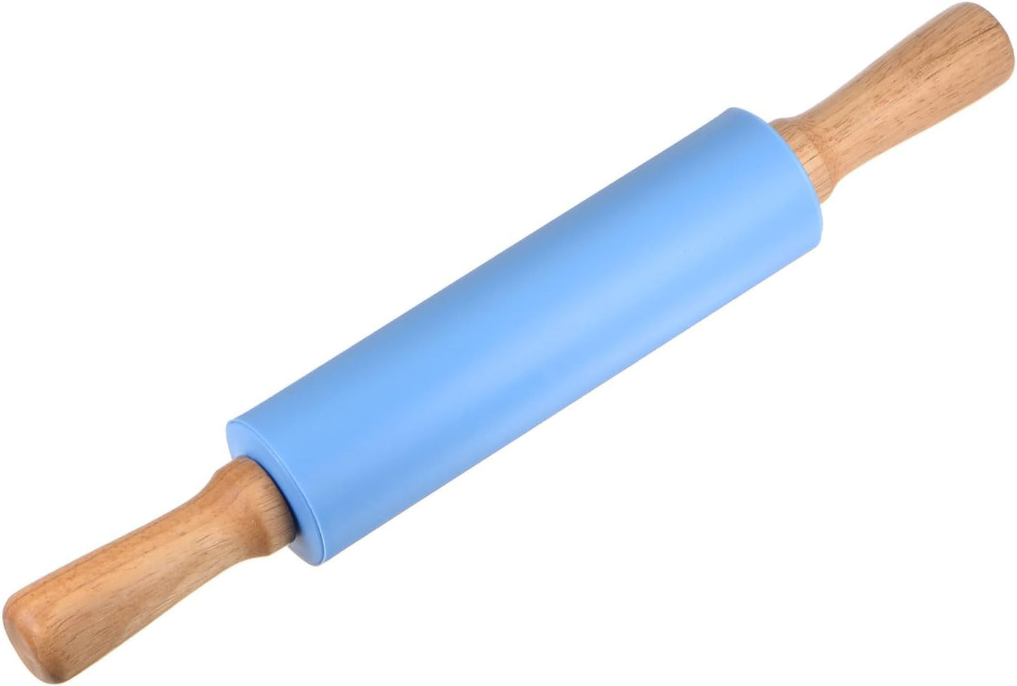 HARFINGTON Silicone Rolling Pins for Baking 12.2 Inch Non-Stick Silicone Surface Wooden Handle Rolling Pin Small Roller Playdough Rolling Pins for Fondant Kitchen Dough Pizza, Green