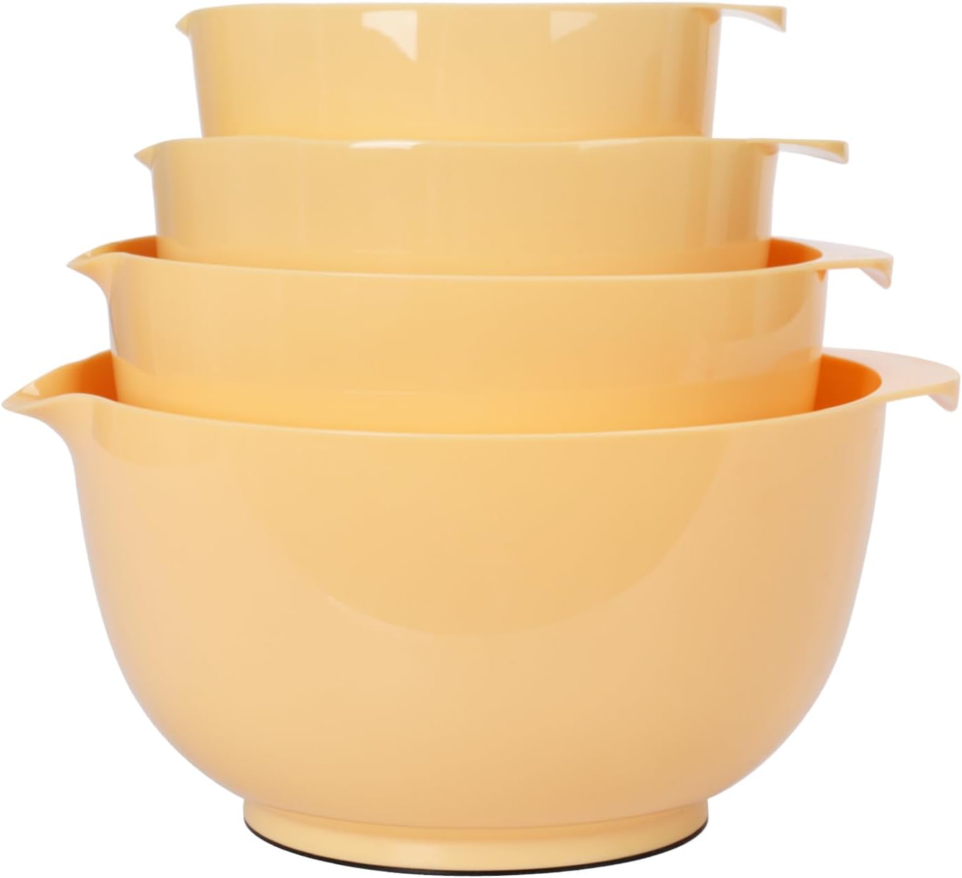 BoxedHome Green Ombre Nesting Plastic Mixing Bowl Set With Pour Spout, Microwave and Dishwasher Safe, BPA free Non-Slip Base, Set of 4 Size 1.7, 2.5, 3.5 and 4.5qt, Great for Prepping, Baking, Cooking