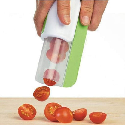 Grape Cutter Tomato Slicer,Multi-Function Small Fruit Cutter Fruit Vegetable Slicer Fruits Slicers Kitchen Accessories Fruits Vegetable Slicer Cake Decoration Tool(Green)