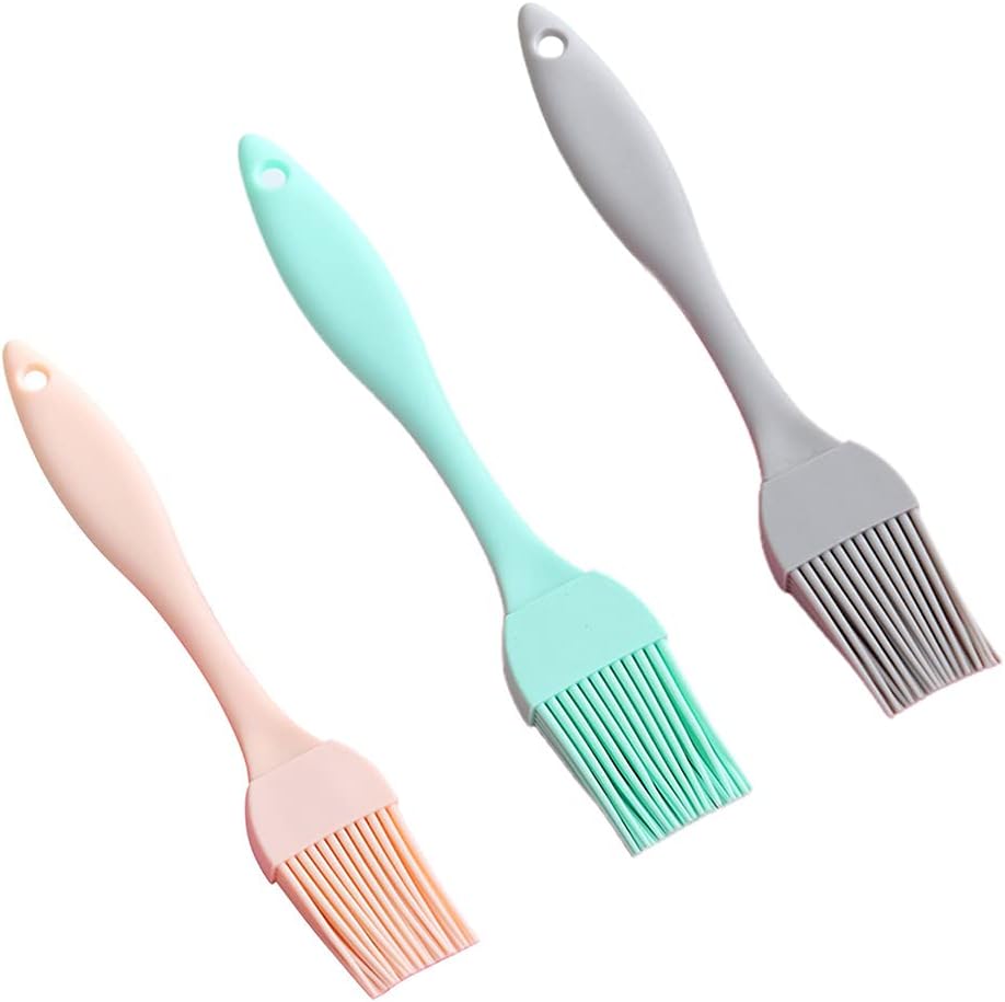 Barbecue Brush, Silicone Brush Oil Butter Basting Brush for BBQ Cooking Baking Silicone Basting Brush - Pink