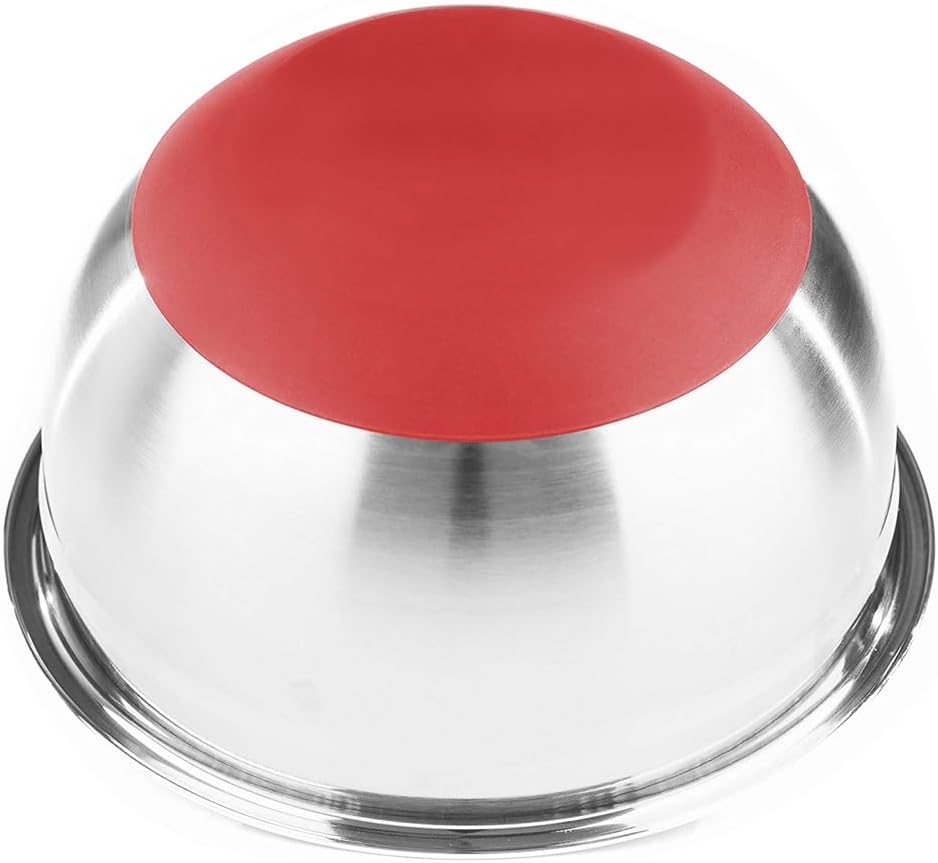 Stainless Steel Mixing Bowls with Lids and Non Slip Bases (Set of 5, Red)