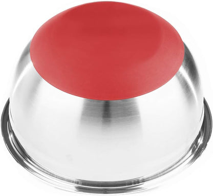 Stainless Steel Mixing Bowls with Lids and Non Slip Bases (Set of 5, Red)
