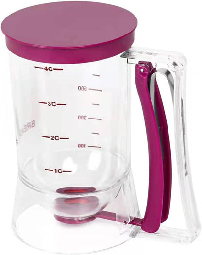 Batter separator Cupcakes Pancakes Cookie Cake Waffles Batter Dispenser cookie separator batter Cream Speratator Cup Measuring Baking Tools (red)