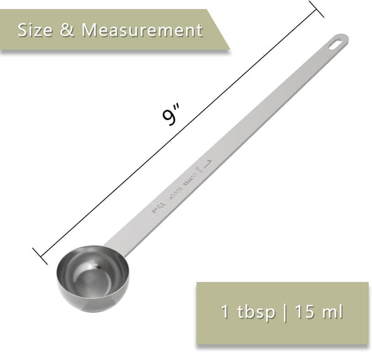 LEIFENY 1PCS 1 Teaspoon Coffee Scoop, 9" Long Handle Measuring Spoon, 1tsp (5 ml) Stainless Steel Scooper