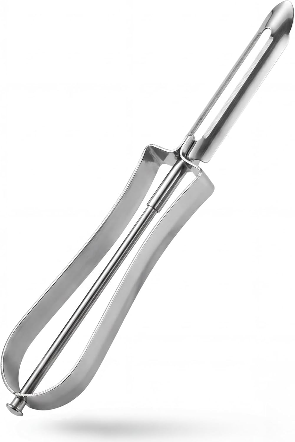 Stainless Steel Vegetable Peeler for Kitchen, Ergonomic Potato Peeler with Sharp Swivel Blade, Fruit Carrot Veggie, Dishwasher Safe Kitchen Peeling Tool for Easy Food Prep