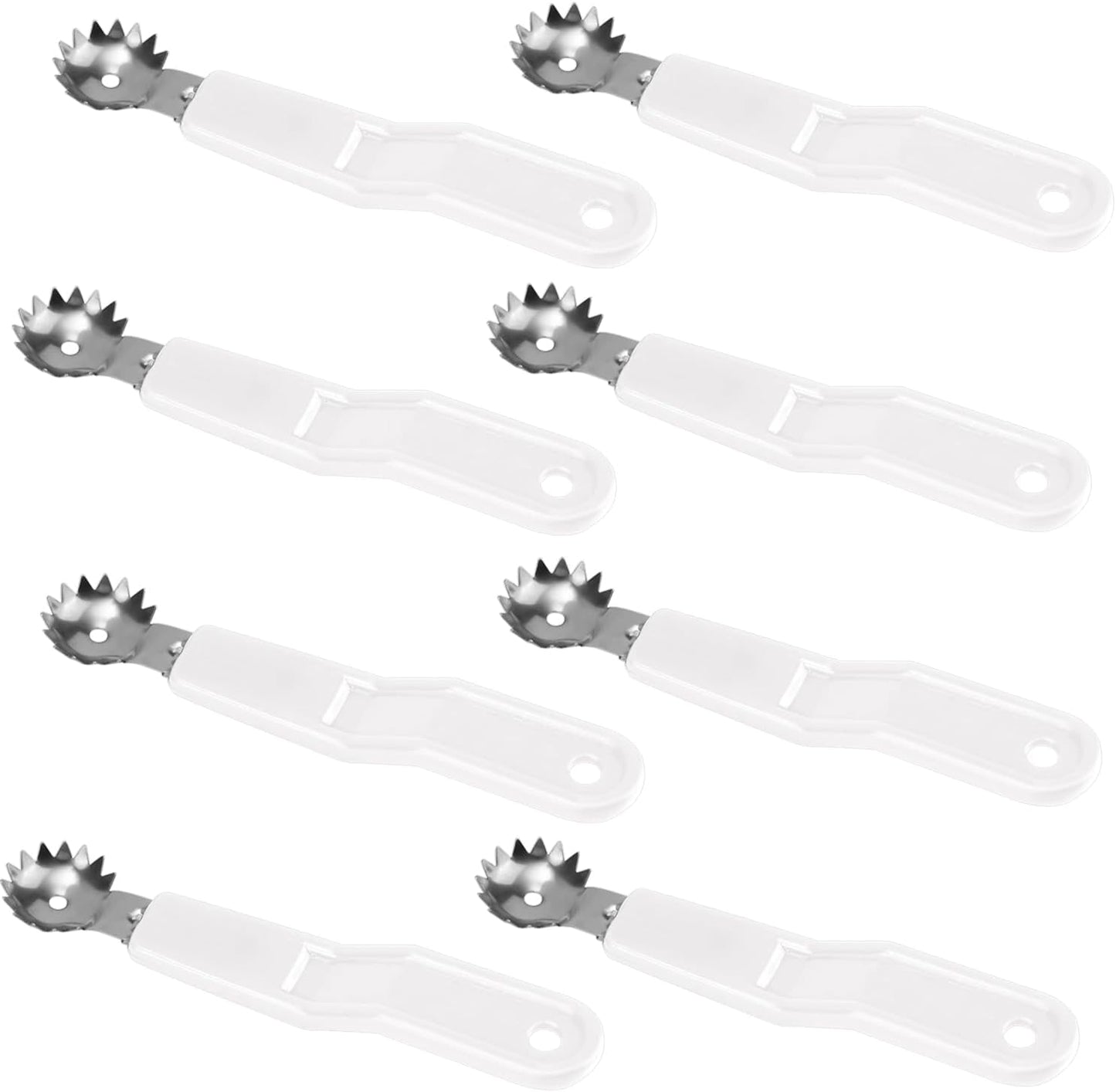 4pcs Stainless Steel Fruit Corer Tool, Tomato Strawberry Huller Vegetable Stem Remover Kitchen Gadget for Easy Fruit Balling (White)