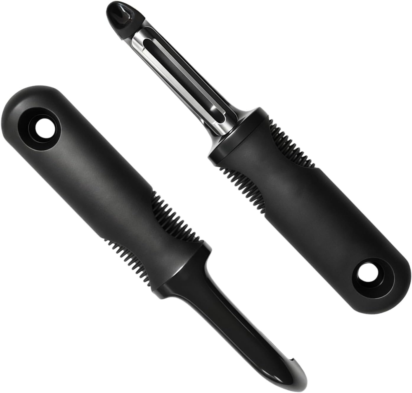 Swivel Vegetable Peeler 2 Pcs Set, Sharp Stainless Steel Potato Peelers for Kitchen, Ergonomic Non-Slip Grip Fruit Peeler for Carrot & Veggie, Built-in Blemish Remover