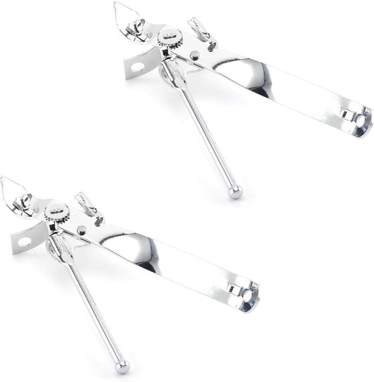 2 PCS Manual Can Opener Professional Swing Away Can Opener Heavy Duty Stainless Steel Can Openers Hand Held Tool with Bottle Opener for Camping, Kitchen Chef