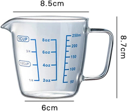 250ml 500ml Heat-resisting Glass Measuring Cup Milk Scale Microwave Measure Jug (250ml)