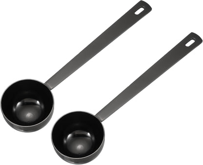 uxcell Measuring Spoon, 15ml Long Handle Table Scoop Teaspoon Coffee Scoop Spoon for Ground Coffee Tea Sugar Cooking Baking, Black