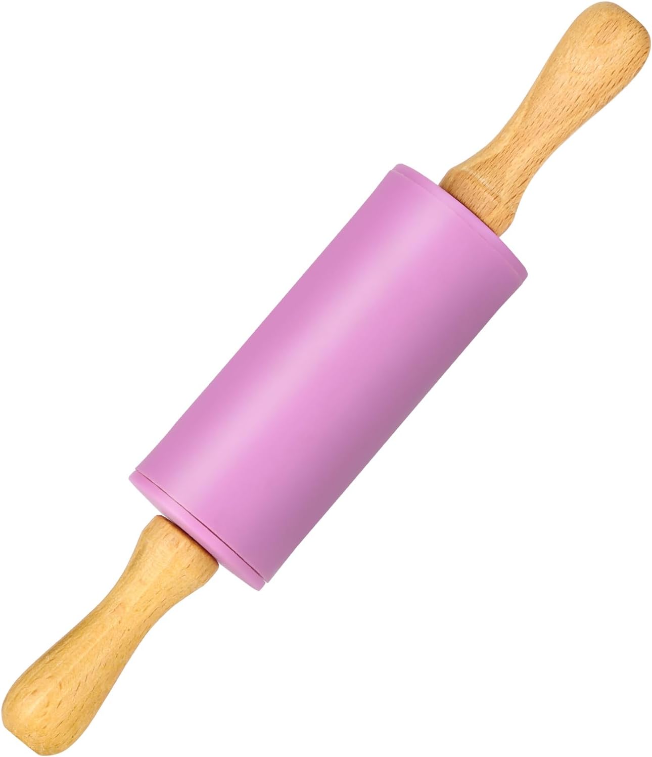 Mini Silicone Rolling Pin for Kids, Non-stick Surface Wood Handle, 9 Inch 1 Pack Blue