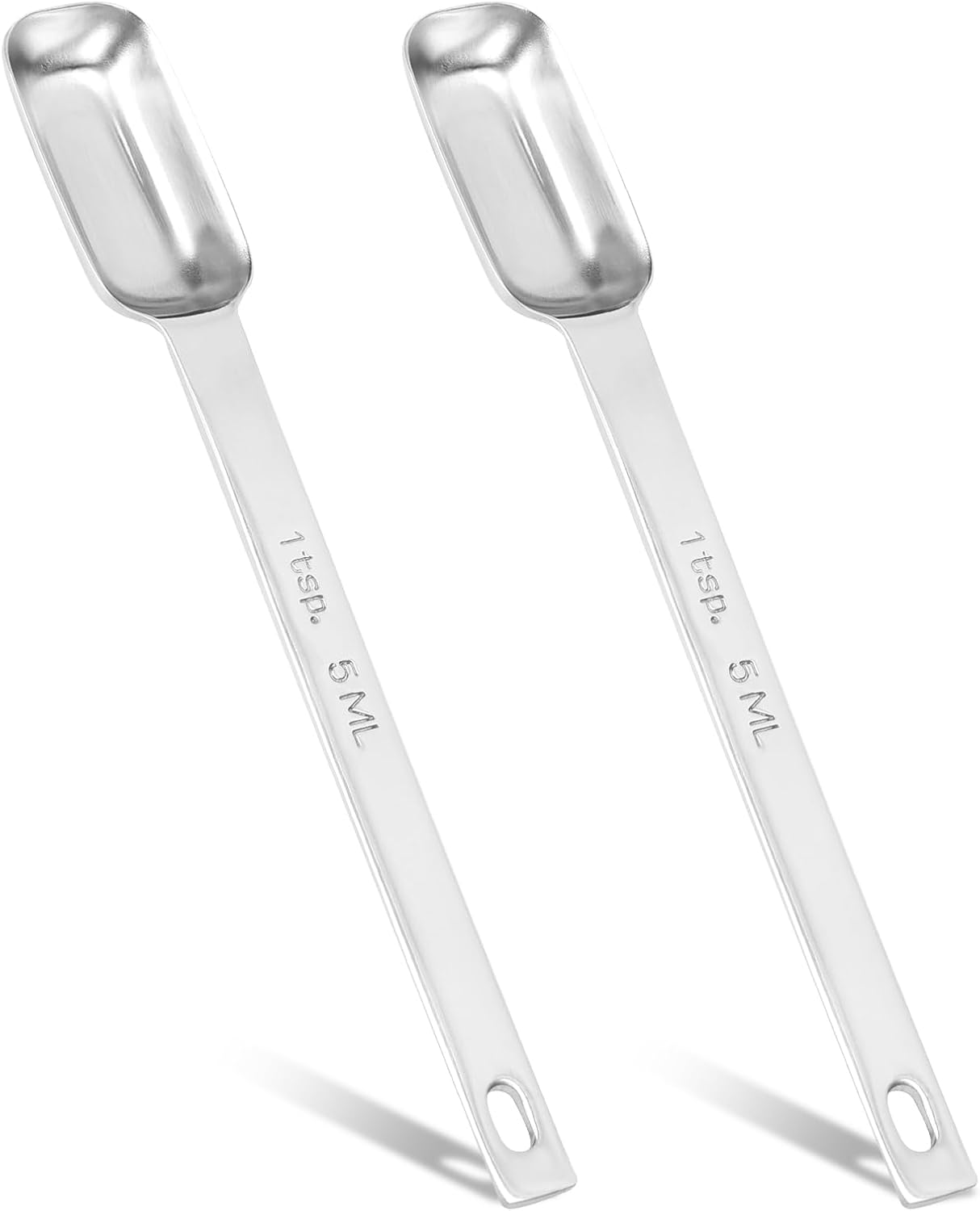 2PCS 1/2 Teaspoon Stainless Steel Single Measuring Spoon 2.5 ml Teaspoon Rectangular Individual Measuring Spoons (1/2Tsp | 2.5 ML | 2.5 cc | 1/2 Tablespoon)