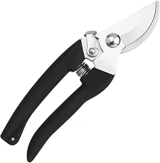 Curve Gardening Scissor with Sharp Stainless Steel Blade Garden Shears for Cutting Flowers Trimming Plants of Yard Florist Flower Rose Herb Hedge Bonsai and Fruits Picking (Green Handle)