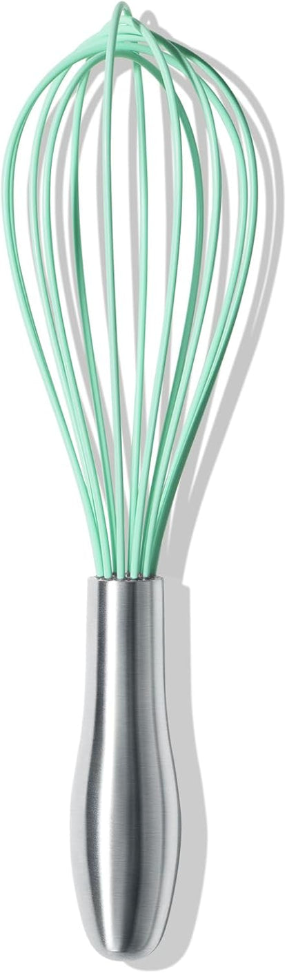 OYV 18/10 Stainless Steel Whisk, Ergonomic Handle, Dishwasher Safe Metal whisk, Professional Whisk for Kitchen Cooking, Perfect for Blending, Whisking, Baking, and Beating, 10-Inch Wire Wisk