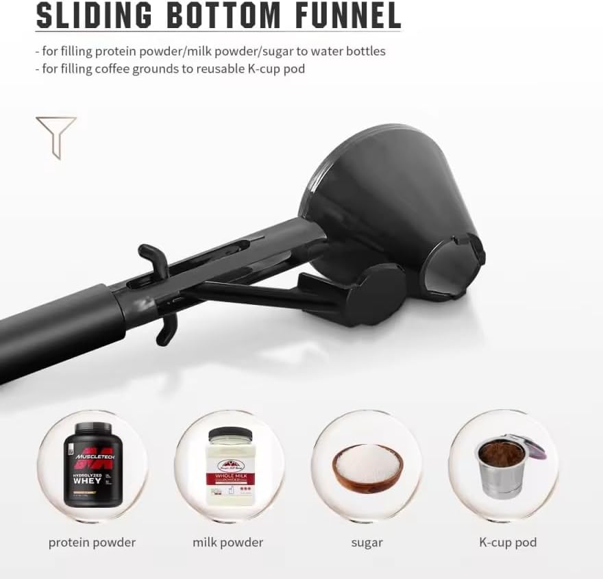 2PCS 2 in 1 Measuring Scoop with Funnel for Reusable K Cup CoffeecPods, Spill Proof Filling Funnel For Ground Coffee, Protein Powder,Suppliments, Refillable Pods Tea, Coffee Scoop 2 Teaspoon