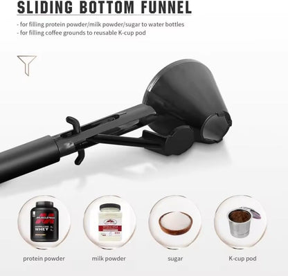 2PCS 2 in 1 Measuring Scoop with Funnel for Reusable K Cup CoffeecPods, Spill Proof Filling Funnel For Ground Coffee, Protein Powder,Suppliments, Refillable Pods Tea, Coffee Scoop 2 Teaspoon