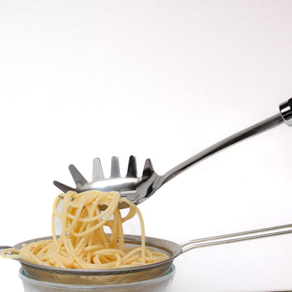 Pasta Fork, Stainless Steel Spaghetti Server, Pasta Spoon with Teeth, Spaghetti Spoon Pasta Server, Noddle Fork for Cooking, Kitchen Utensils, 14.3 Inches