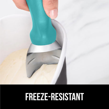 GORILLA GRIP® Heavy Duty Ice Cream Scoop, BPA-Free, Dishwasher Safe, Comfortable Zinc Alloy Handle, Professional Scooper for Hard Gelato, Sorbet, Cookie Dough, Melon, Round Cones, Kitchen Tool, Blue