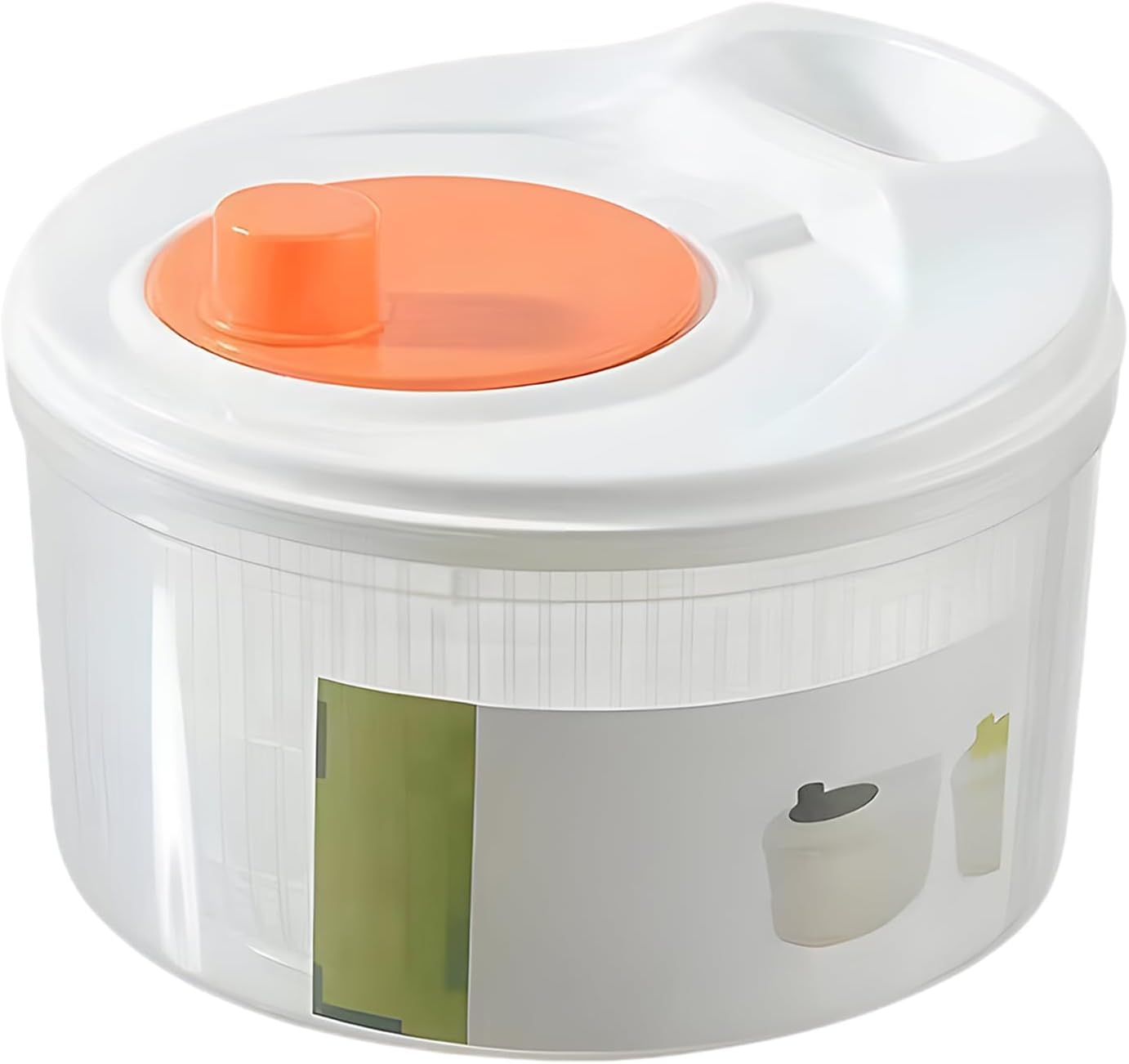 Salad Spinner,Vegetables Fruits Wash Bowl Large Capacity BPA Free Double Layer Detachable Manual Lettuce Spinner,Fruit and Vegetable Washer,Spin and Dry Salad Greens (Green)