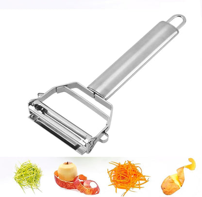 Julienne Peeler Stainless Peelers for Kitchen Tools - 2-in-1 Vegetable and Potato Peeler, Ultra Sharp No-Rust Stainless Steel with Anti-Slip Handle, Perfect for Veggies and Fruits