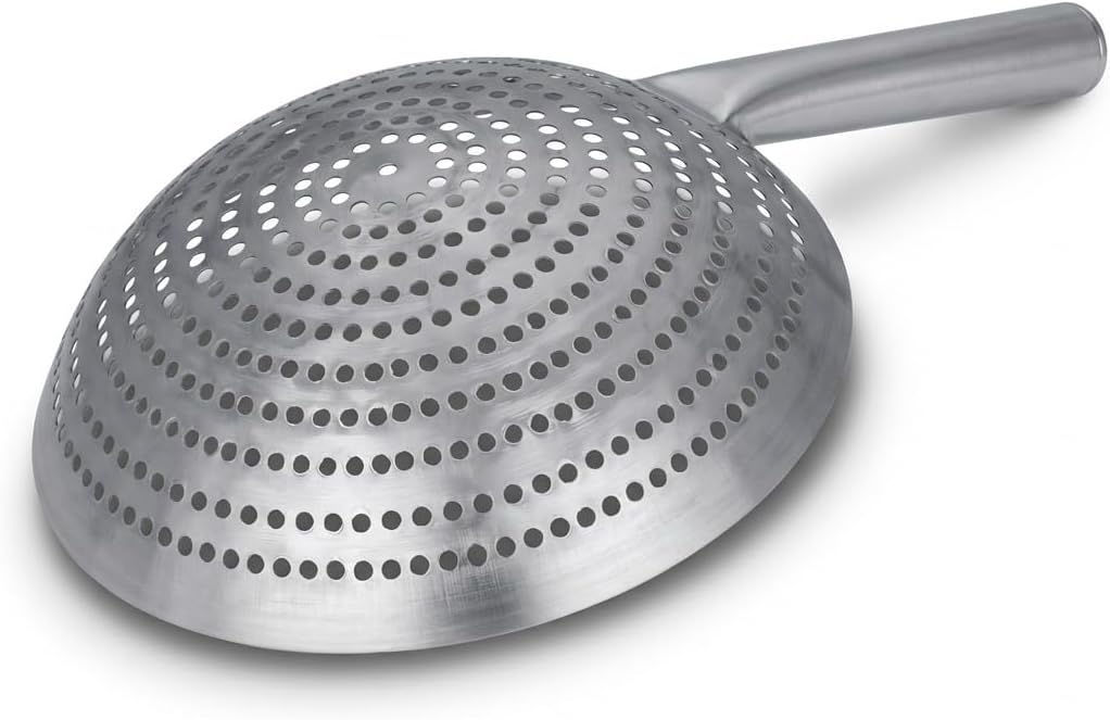 Craft Wok Small 6-Inch Brass Mesh Strainer/Spider Skimmer Zhao Li, Robust & Elegant Kitchen Tool for Frying & Straining, Authentic Oriental Cookware - / 732W7