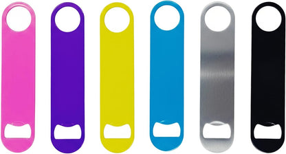 5 Pcs Pink Stainless Steel Heavy Duty Flat Bottle Openers, 7 Inch Solid Beer Opener for Bartenders, Bars, Kitchens, Weddings, Birthday Parties