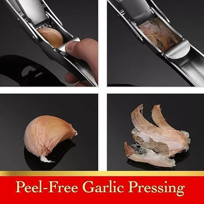 Premium Epicurean Garlic Press Stainless Steel – Heavy Duty Crusher, Easy Clean, Dishwasher Safe, Includes Brush