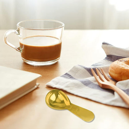 Coffee Scoop, Gold Stainless Steel Coffee Spoons Set, 1 tablespoon (15ml) and 1 tablespoons (30ml) Spoon, Gold Tablespoon Measure Spoon for Coffee, Milk Powder, Fruit Powder, 2 Pack(Long Handle)