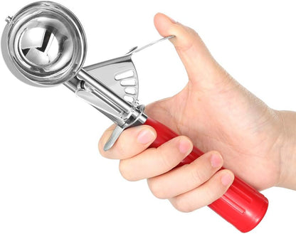 Cookie Scoop Set of 3, Ice Cream Scoop with Trigger Release & Anti-Freeze Grip, 18/8 Stainless Steel Cookie Scoops for Baking, Portion Scooper for Cookie Dough, Cupcake, Mashed Potatoes (S/M/L)
