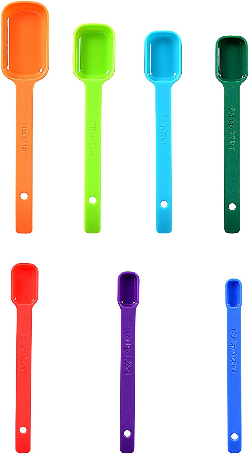 DOTINGHUX Plastic Measuring Spoons 8-Piece,Assorted Colors