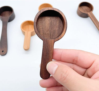 Coffee Spoons, ablespoon Scoop, Coffee Ground Spoon, Measuring for Ground Beans or tea, Soup Cooking Mixing Stirrer Kitchen Tools Utensils, 1 Wooden Tea Scoop (Walnut Wooden 3.86 in）